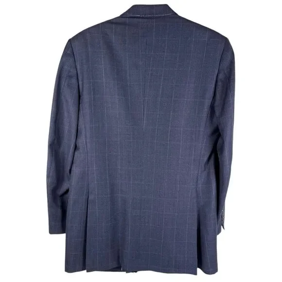 Brooks Brothers Madison 1818 blue windowpane wool men’s sportcoat blazer 41L